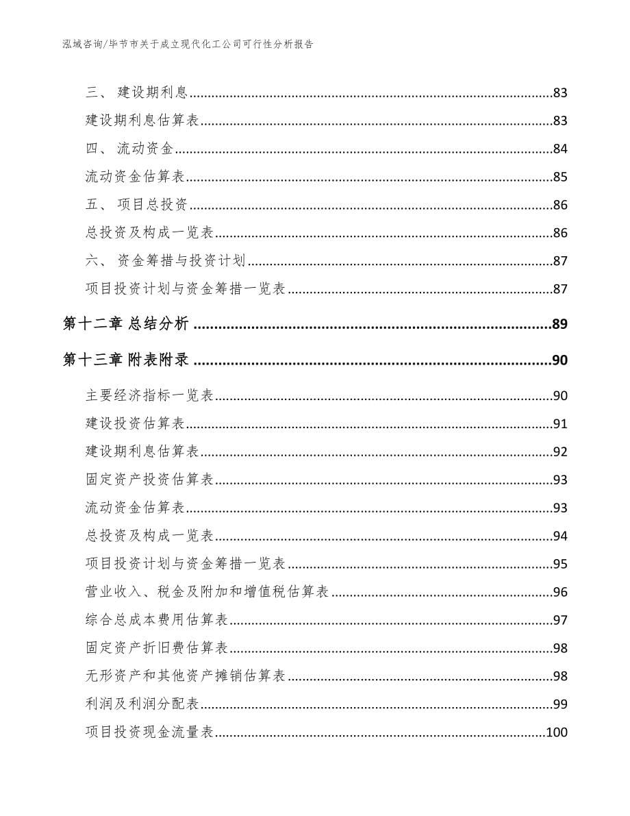 毕节市关于成立现代化工公司可行性分析报告（范文）_第5页