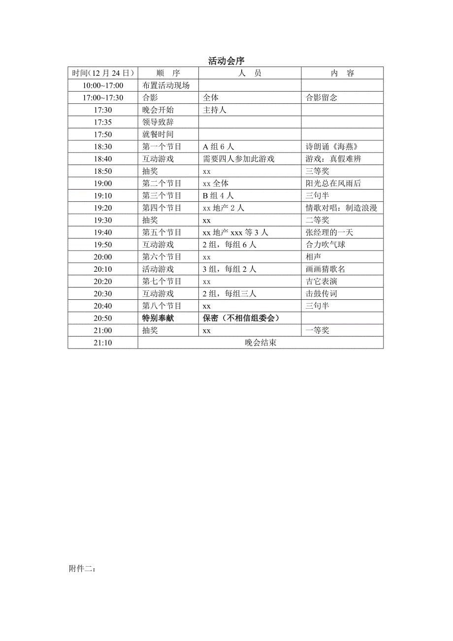 圣诞晚会活动策划方案_第5页