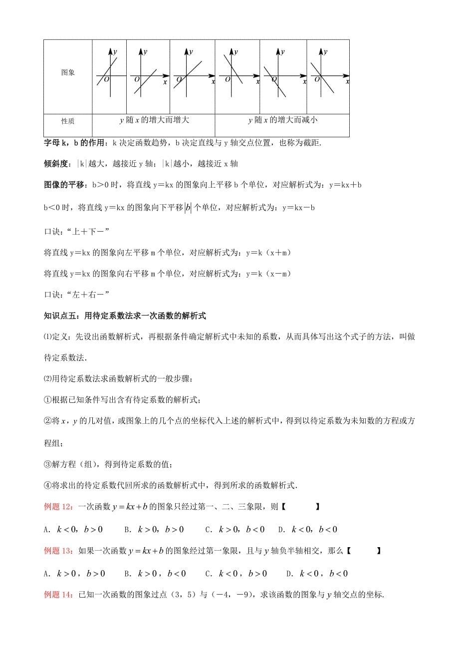 一次函数知识点汇总(重)名师制作优质教学资料_第5页