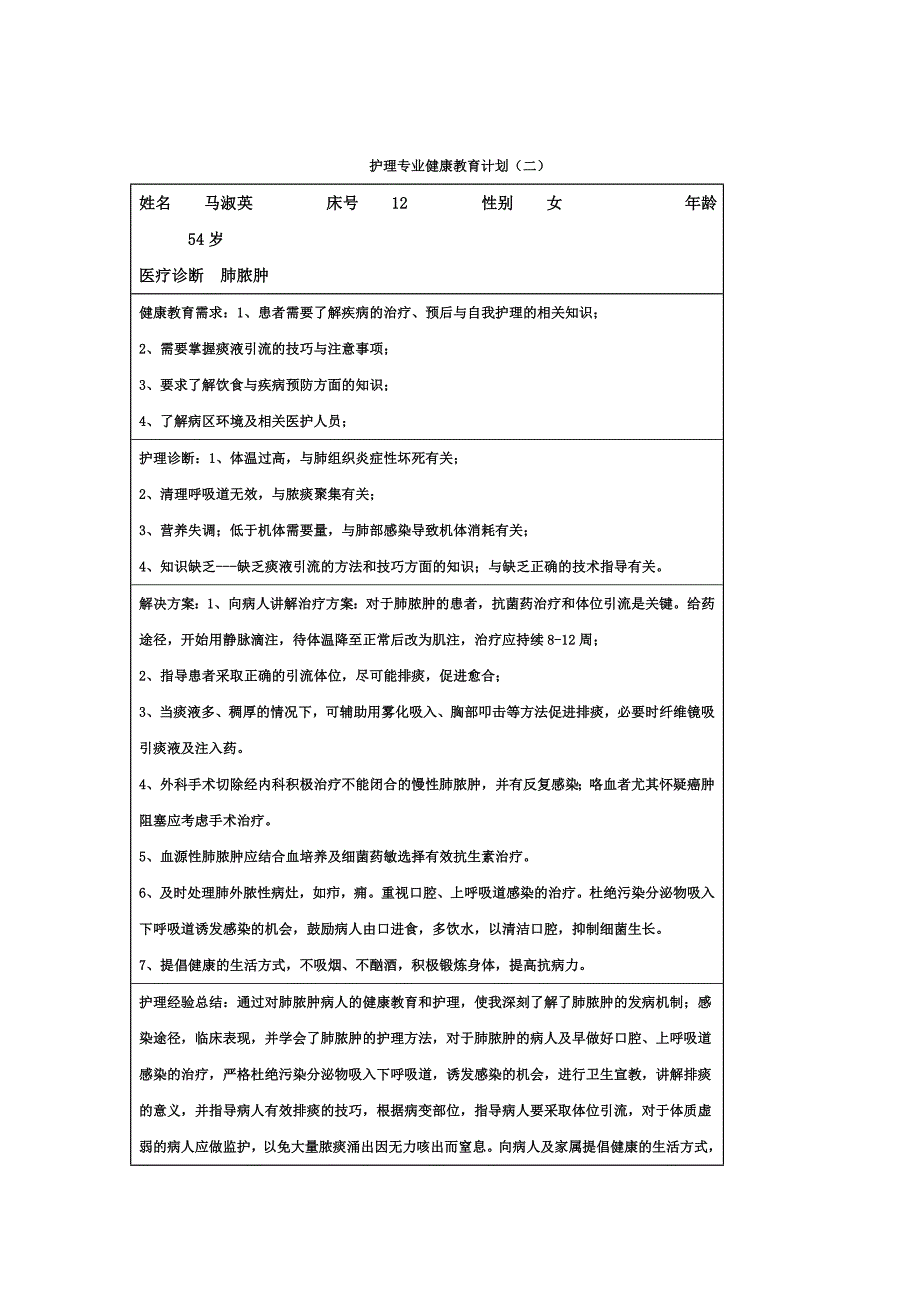 护理专业健康教育计划(县级以下)_第2页