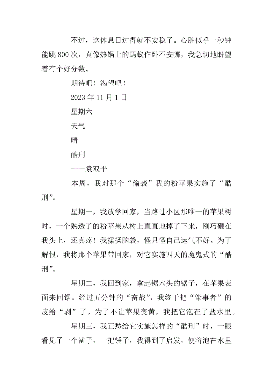 2023年[周记一组作文1700字]医院检验科生化组周记_第4页