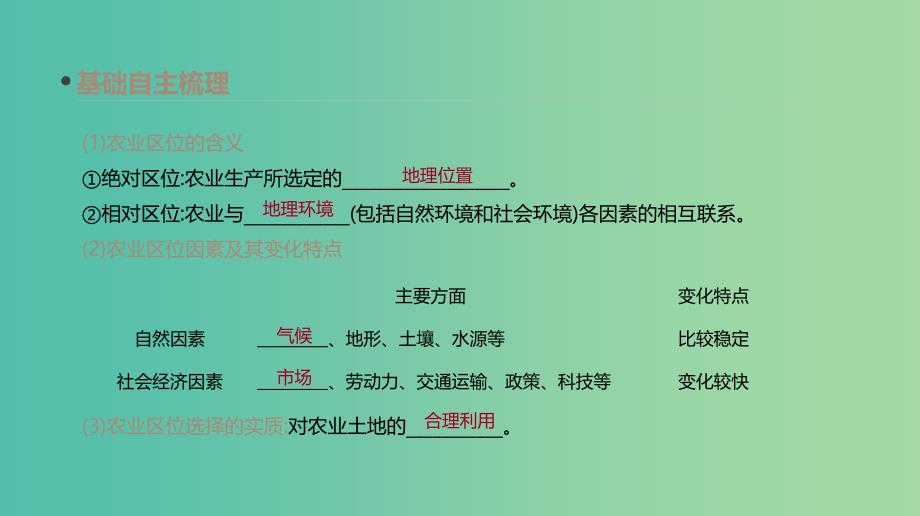 2019年高考地理一轮复习 第20讲 农业的区位选择课件 新人教版.ppt_第4页