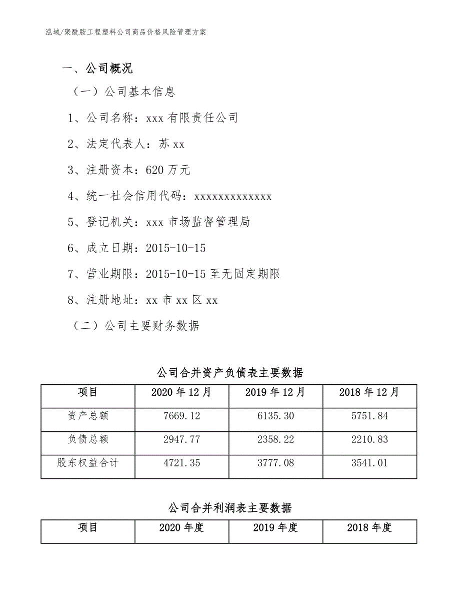 聚酰胺工程塑料公司商品价格风险管理方案（参考）_第3页