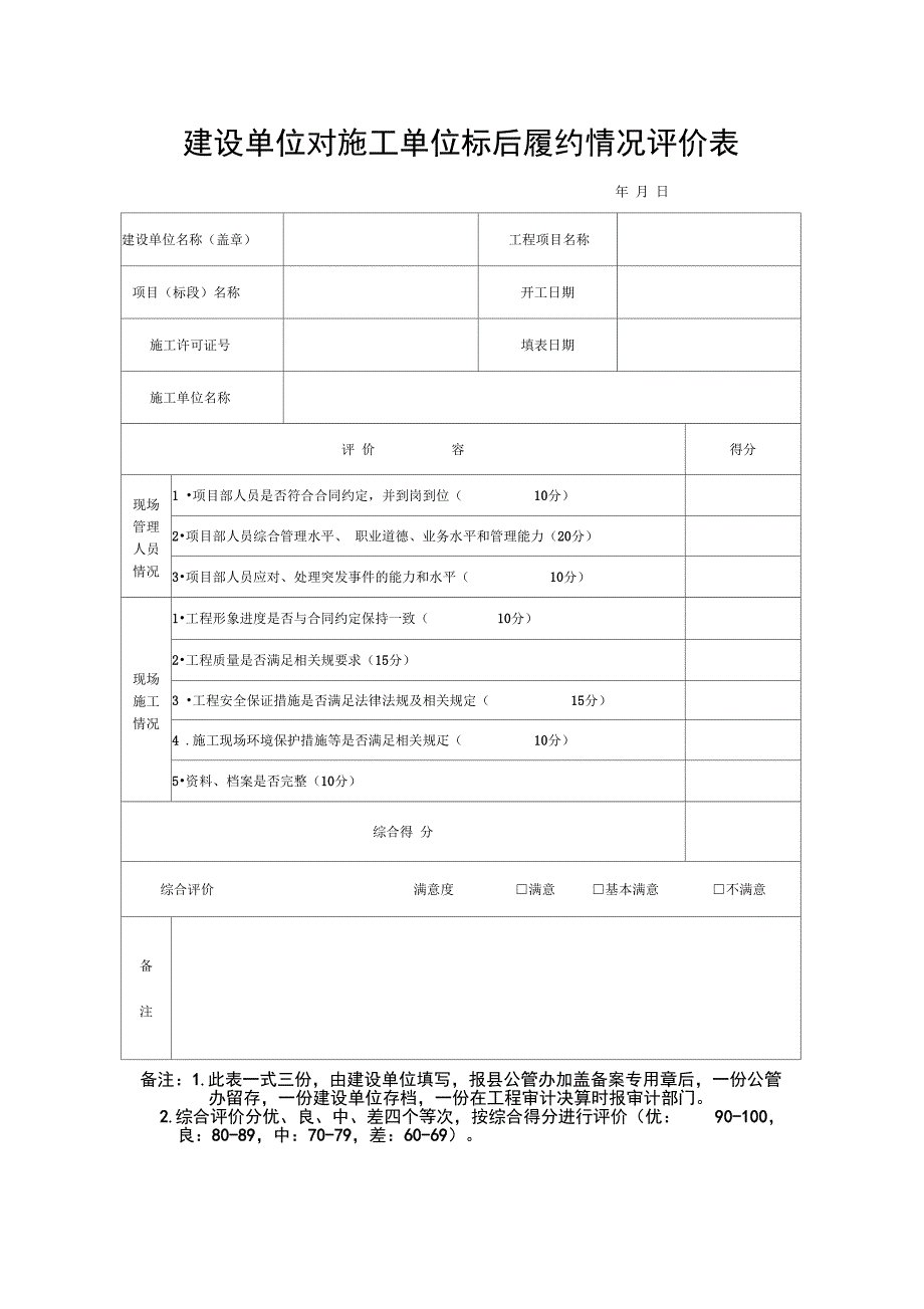 工程建设项目标后履约情况记录表_第2页