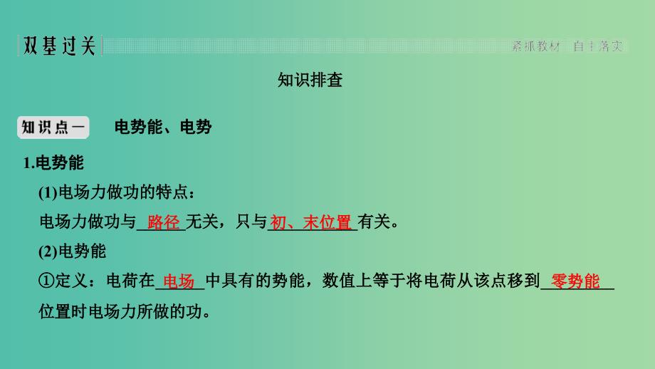 浙江版2020版高考物理一轮复习第6章静电场第2讲电场的能的性质课件.ppt_第2页