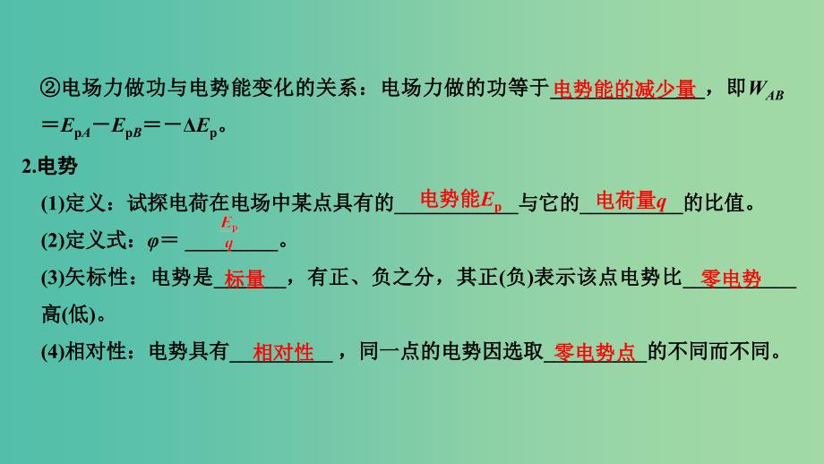 浙江版2020版高考物理一轮复习第6章静电场第2讲电场的能的性质课件.ppt_第3页