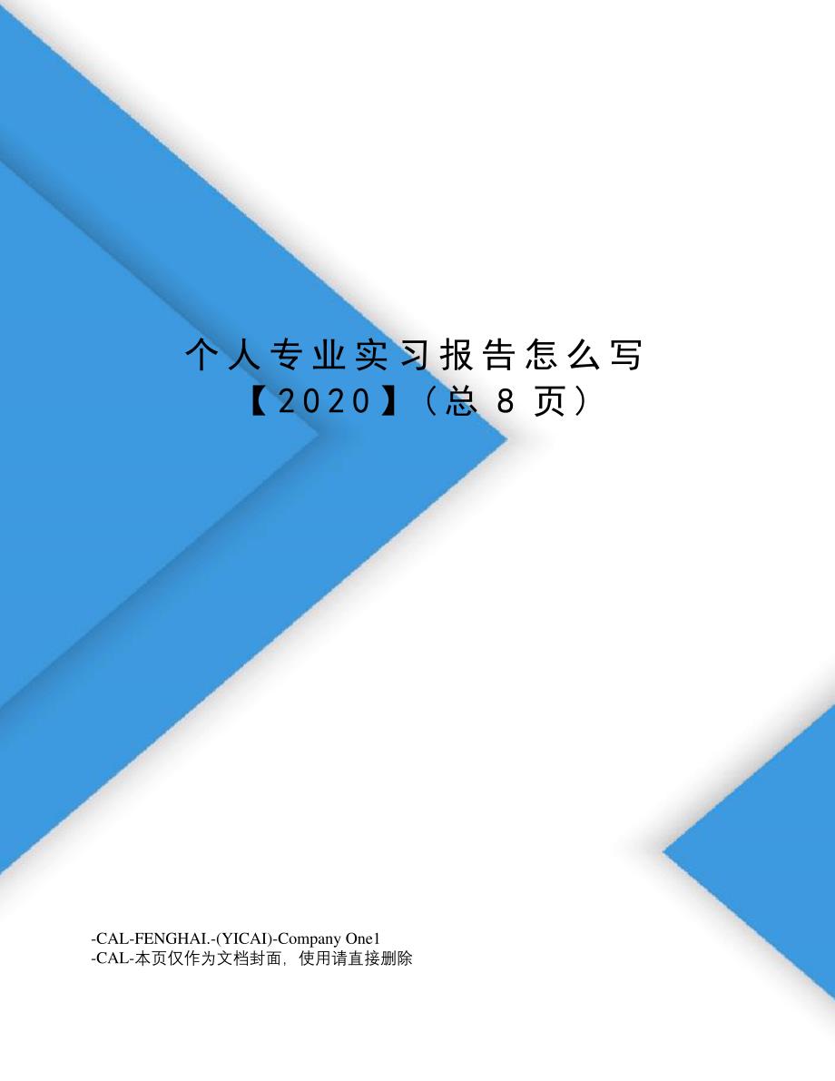 个人专业实习报告怎么写【2020】_第1页