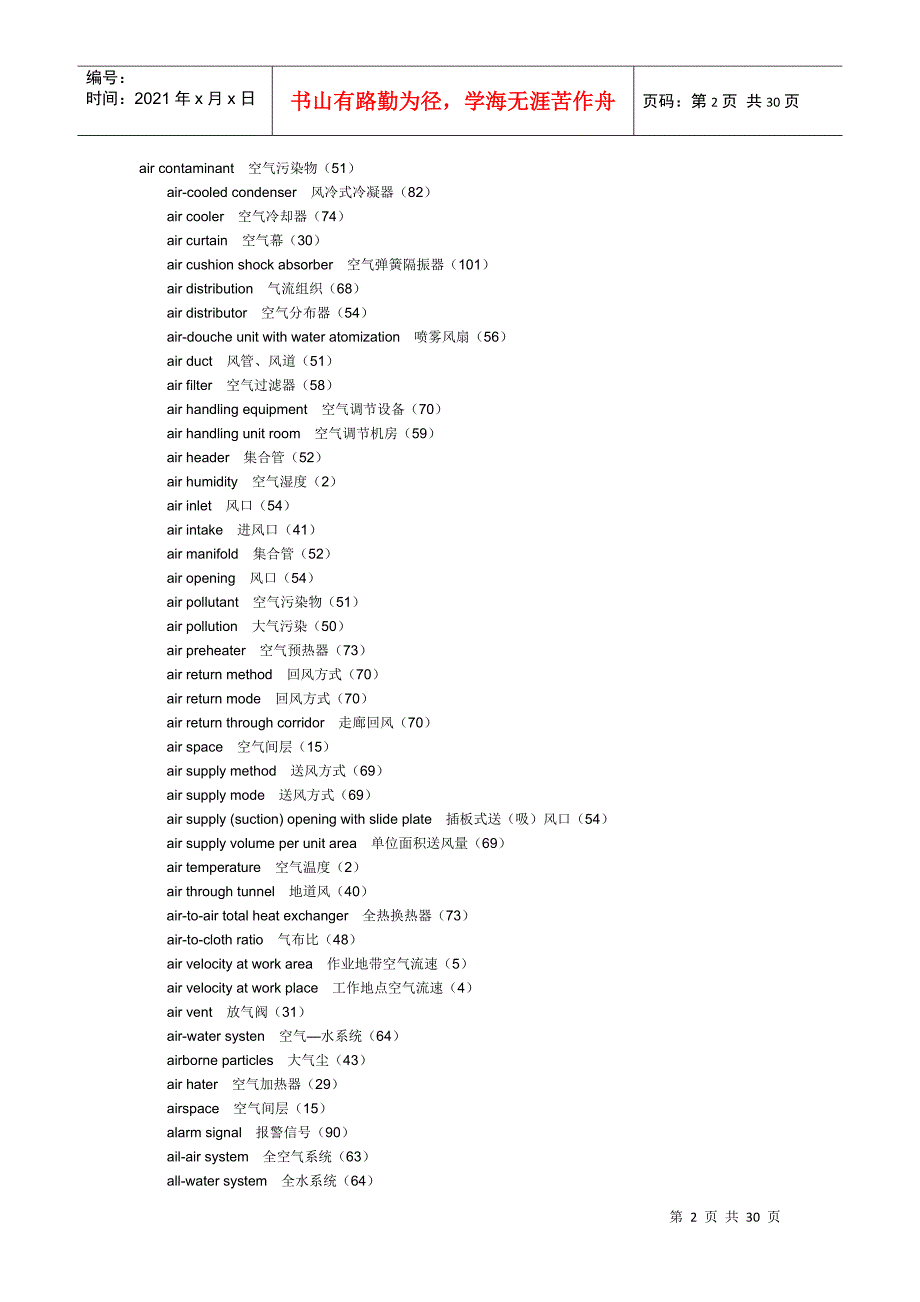 暖通术语中英文对照表_第2页