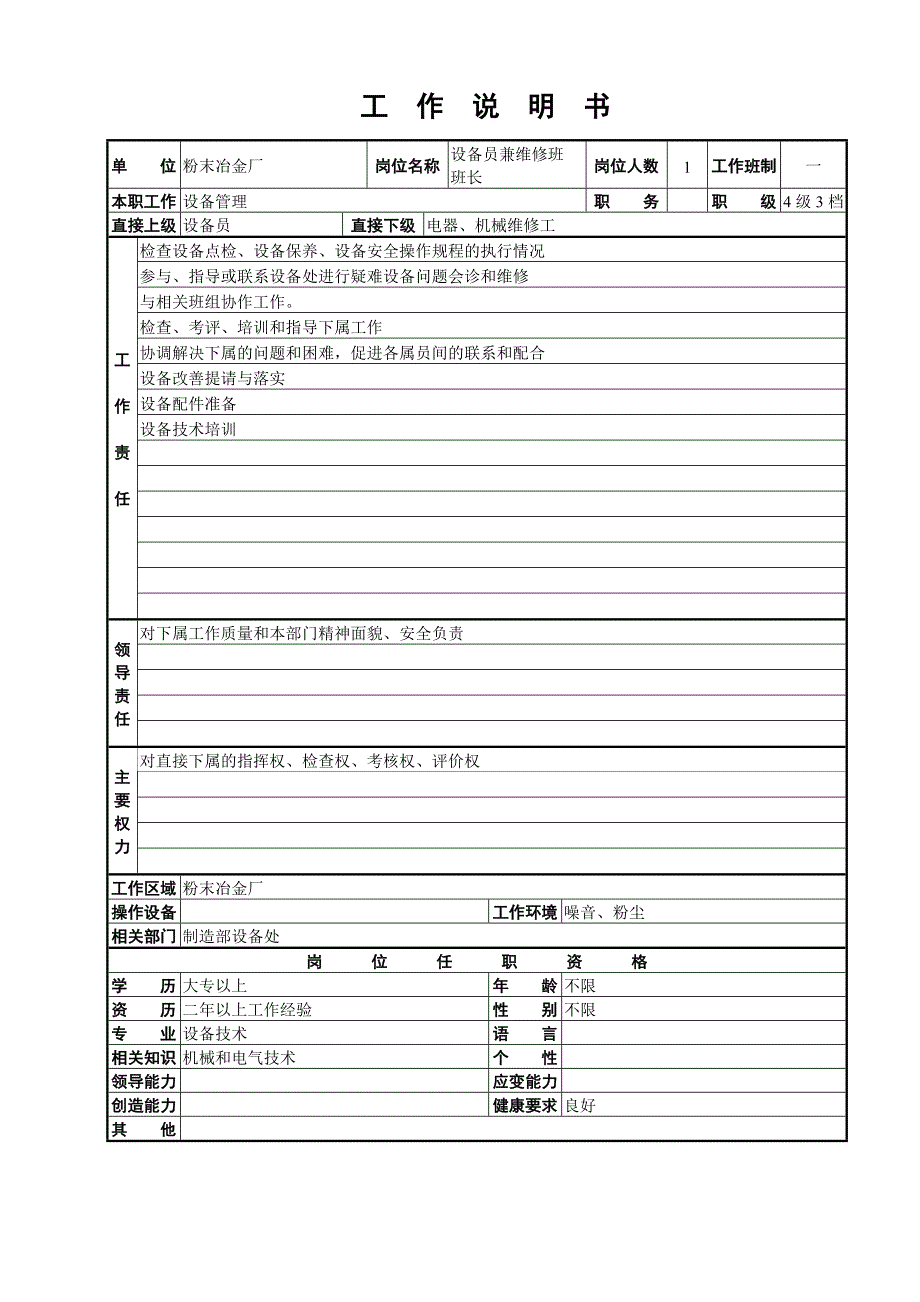 粉末冶金厂工作说明书_第4页