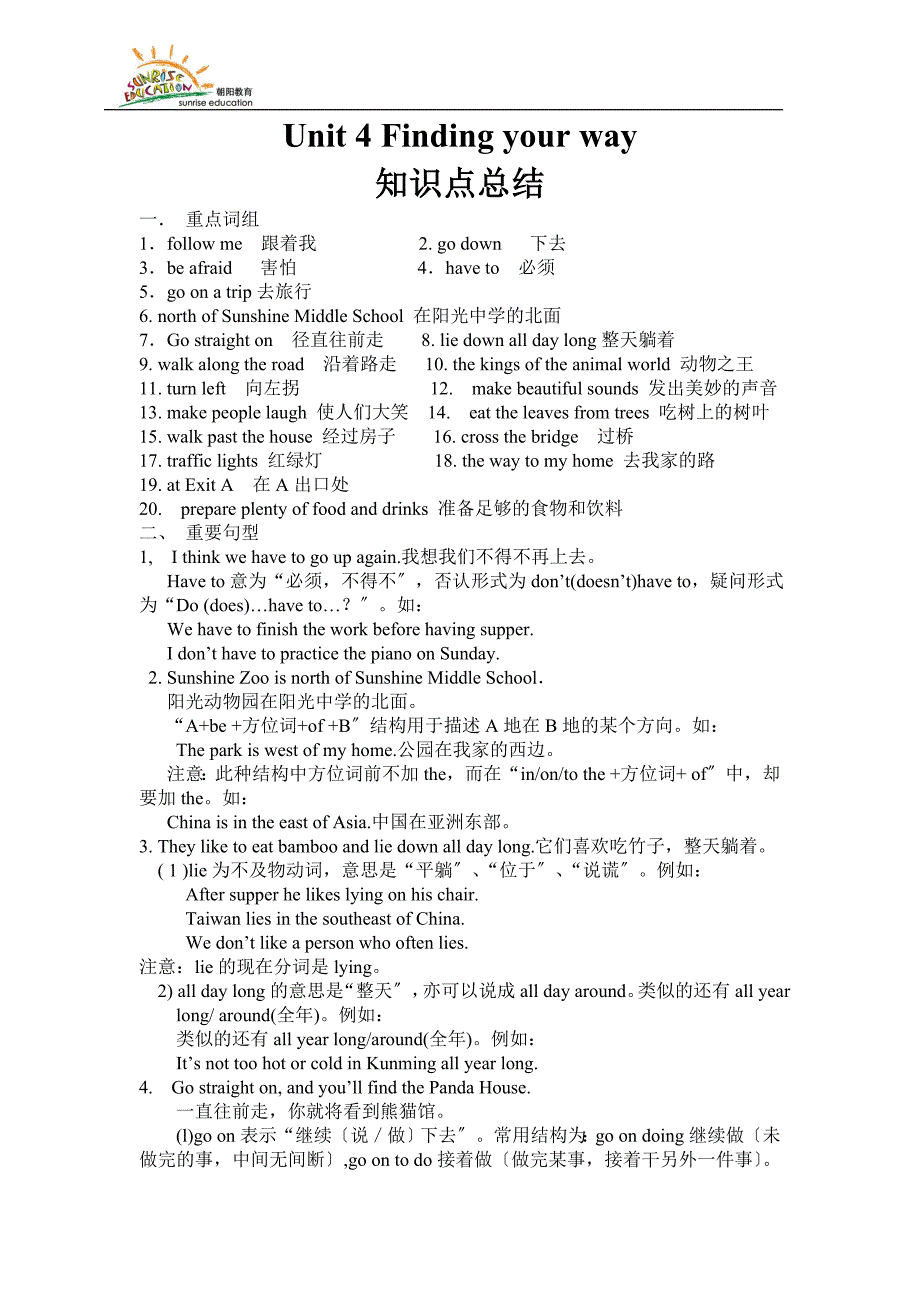 牛津译林版7BUnit-4-知识点总结_第1页