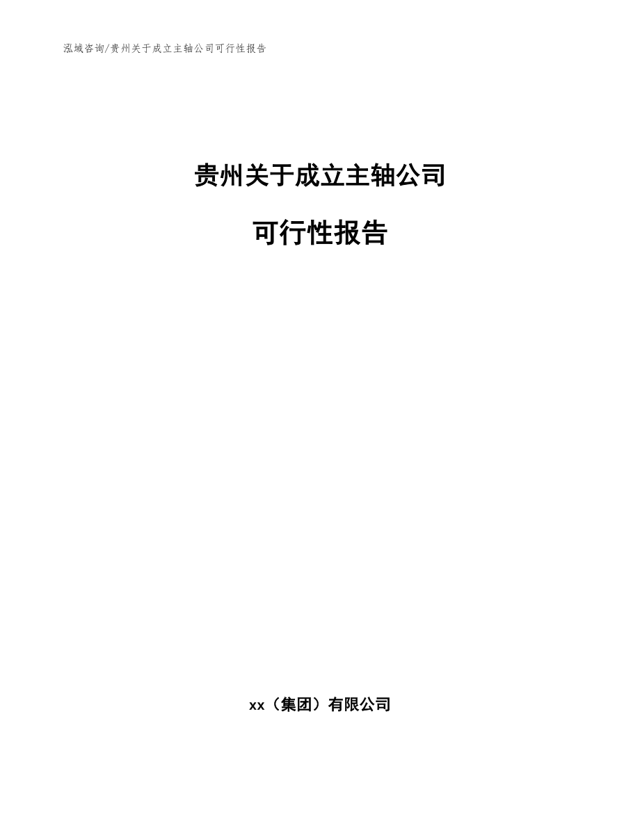 贵州关于成立主轴公司可行性报告模板范文_第1页