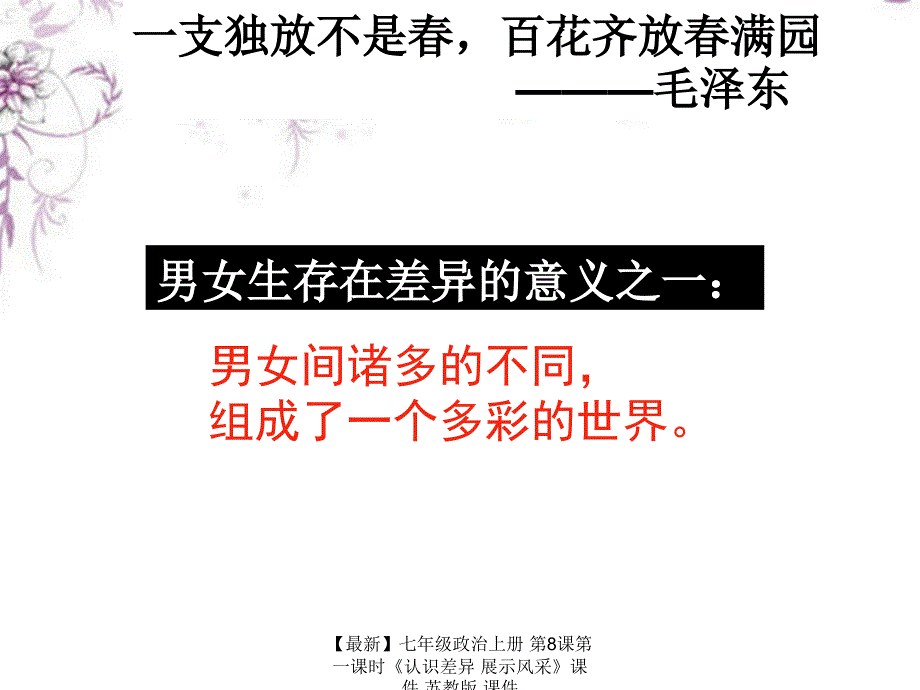 最新七年级政治上册第8课第一课时认识差异展示风采课件苏教版课件_第4页