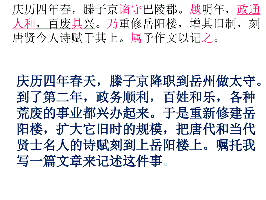 岳阳楼记逐句翻译ppt课件_第3页