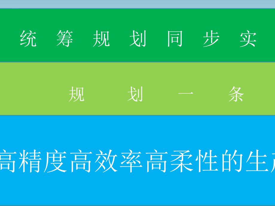 统筹规划同步实施规划一条高精度高效率高柔性的生产线_第1页