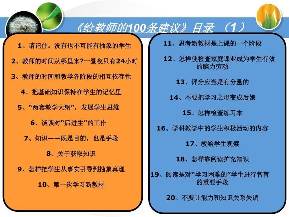 《给教师的100条建议》读书心得ppt课件_第5页