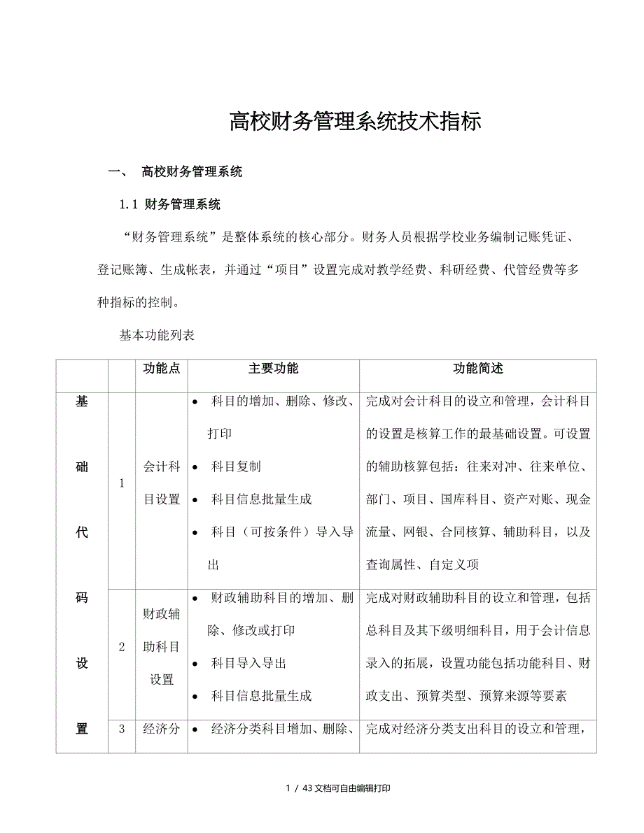 高校财务管理系统技术指标_第1页