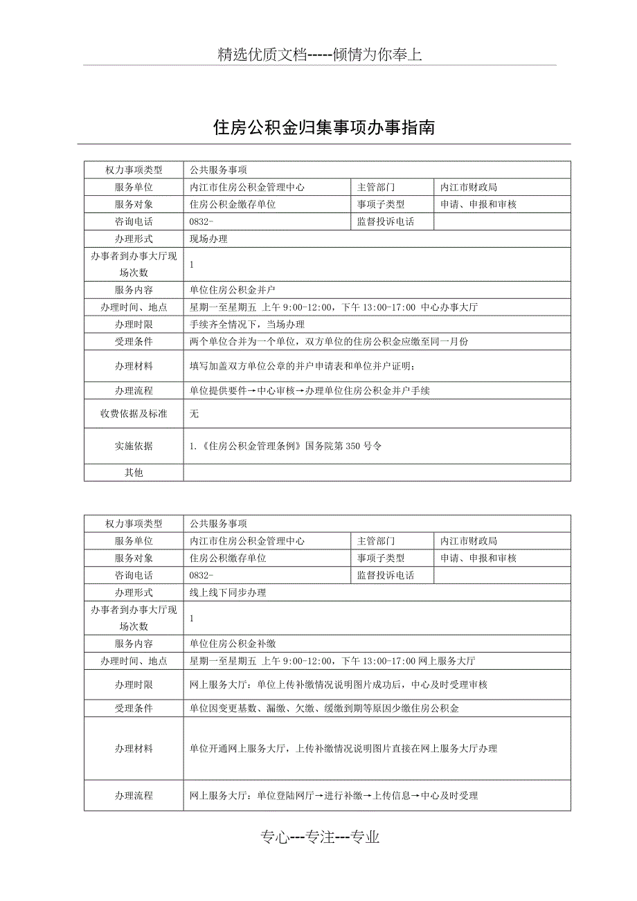 住房公积金归集事项办事_第1页