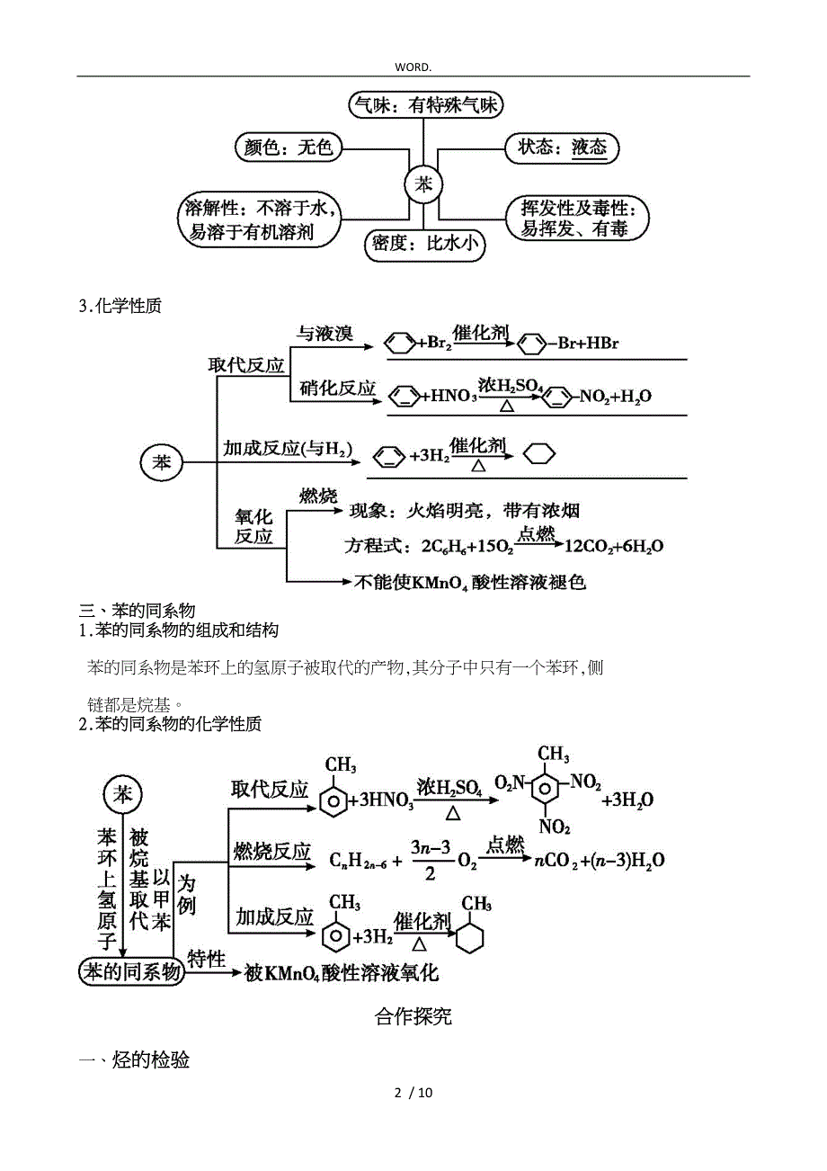 高二化学选修五2.2芳香烃导学案_第2页