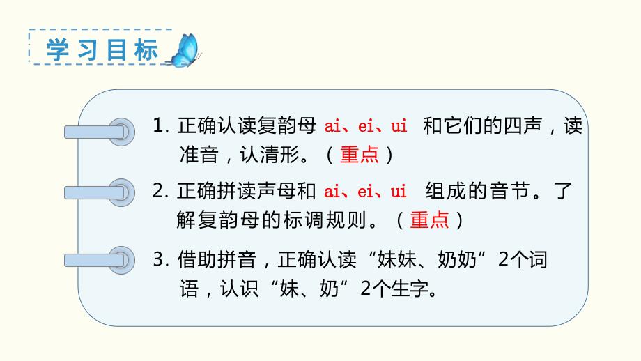 人教部编版一年级语文上册《(教学ppt课件)汉语拼音--ai--ei--ui》【2020新】_第3页