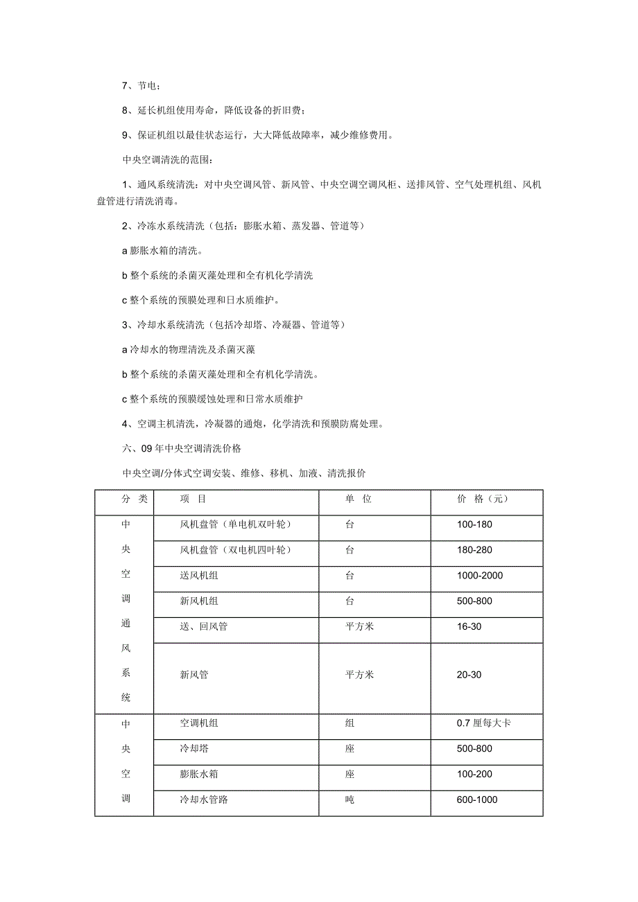 最新中央空调清洗方法、报价、合同样本_第4页