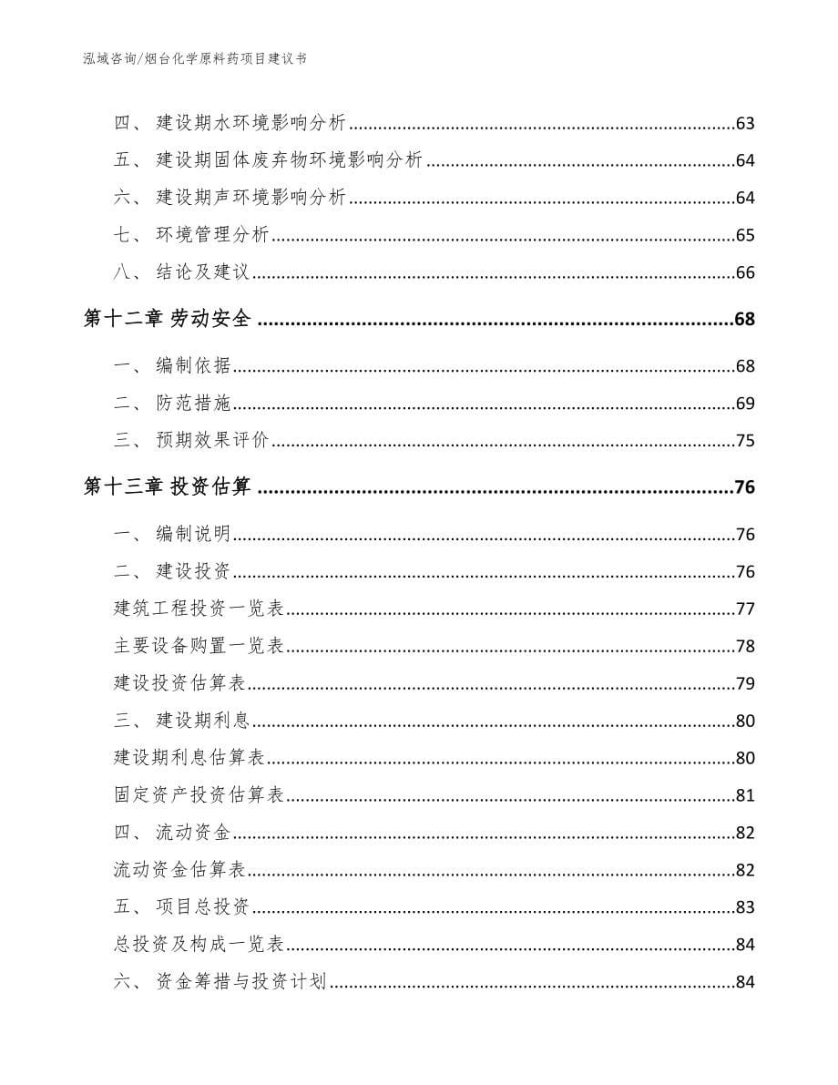 烟台化学原料药项目建议书【范文】_第5页