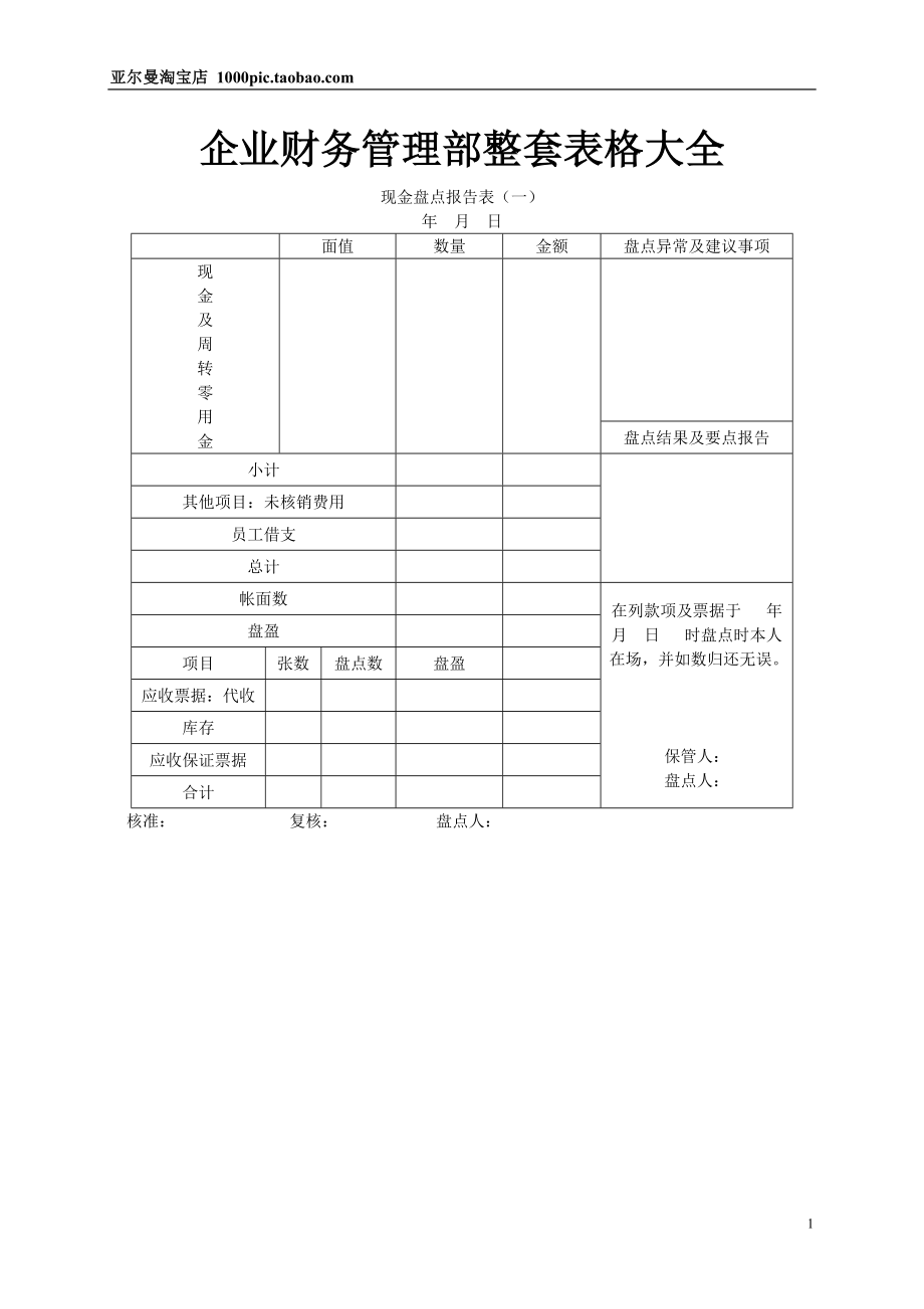 企业财务管理整套表格大全_第1页