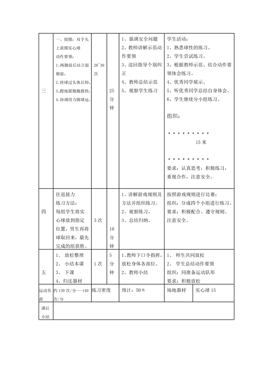 体育与健康课投掷实心球教学设计_第4页