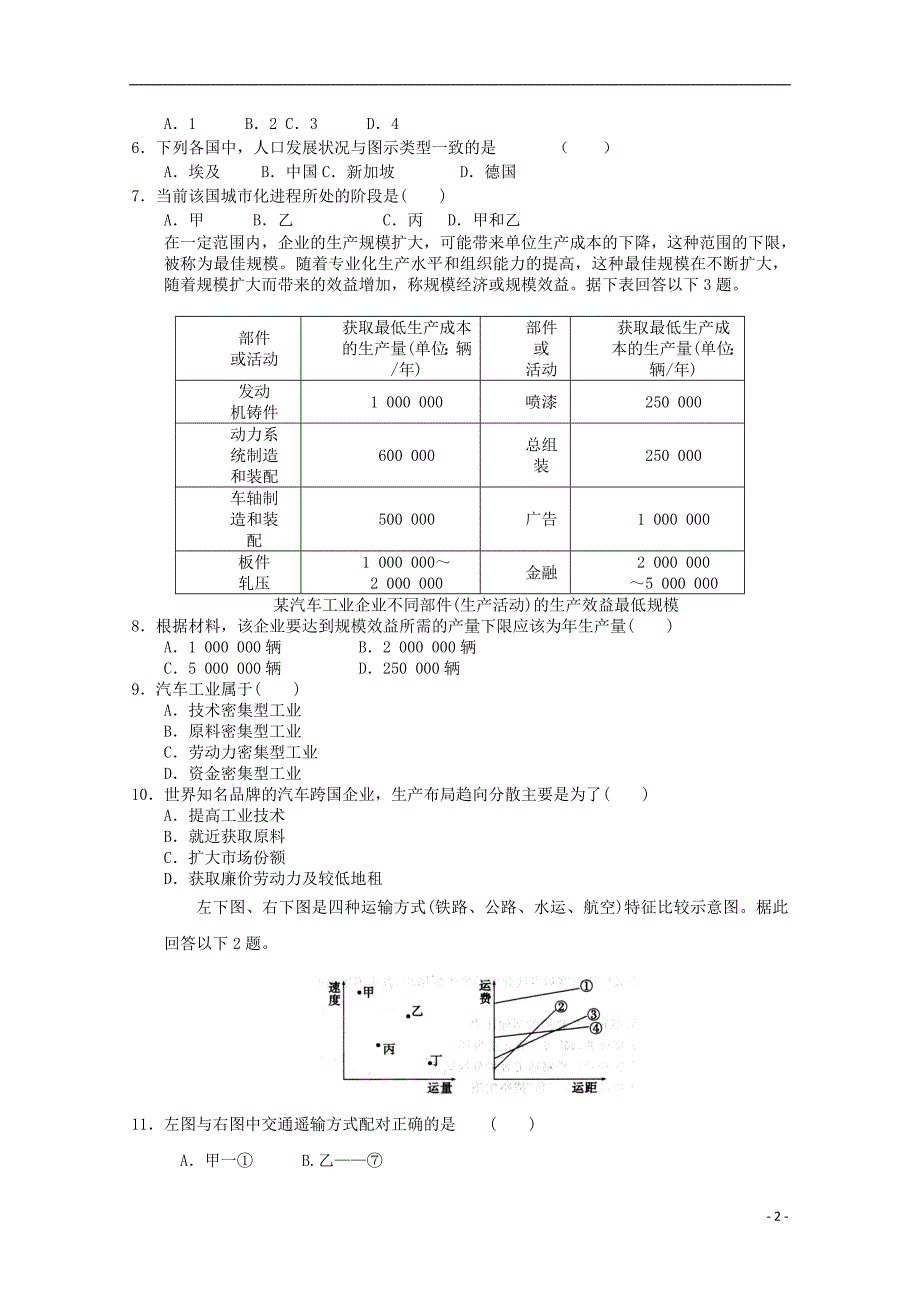 高中地理综合训练25新人教版必修2_第2页