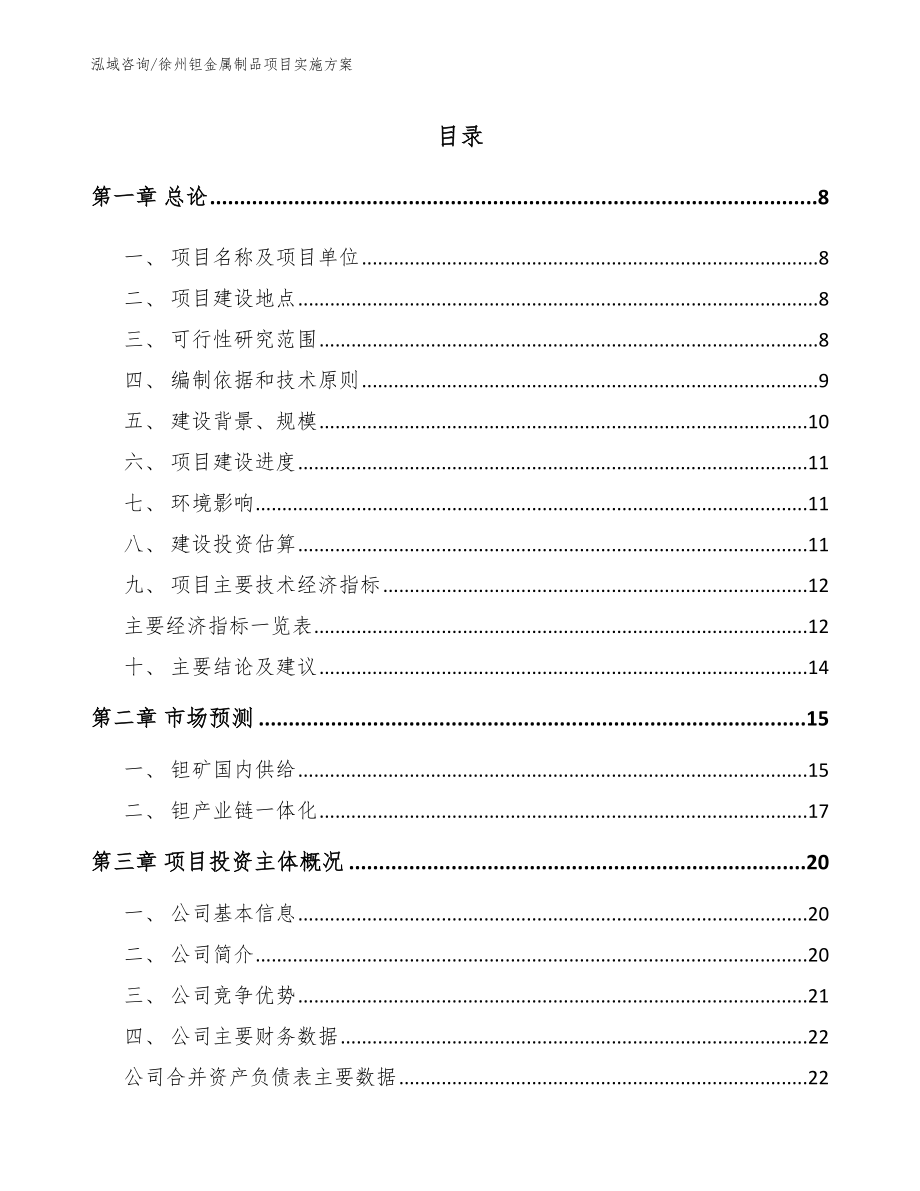 徐州钽金属制品项目实施方案（模板范本）_第2页