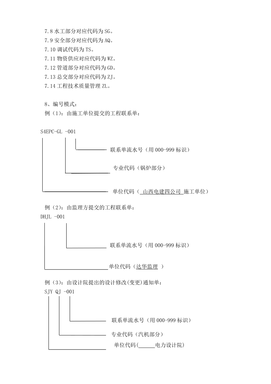 工程管理表单编号原则及样表_第2页