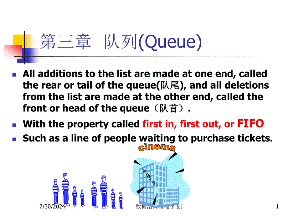 数据结构与程序设计 第三章队列(Queue)_第1页