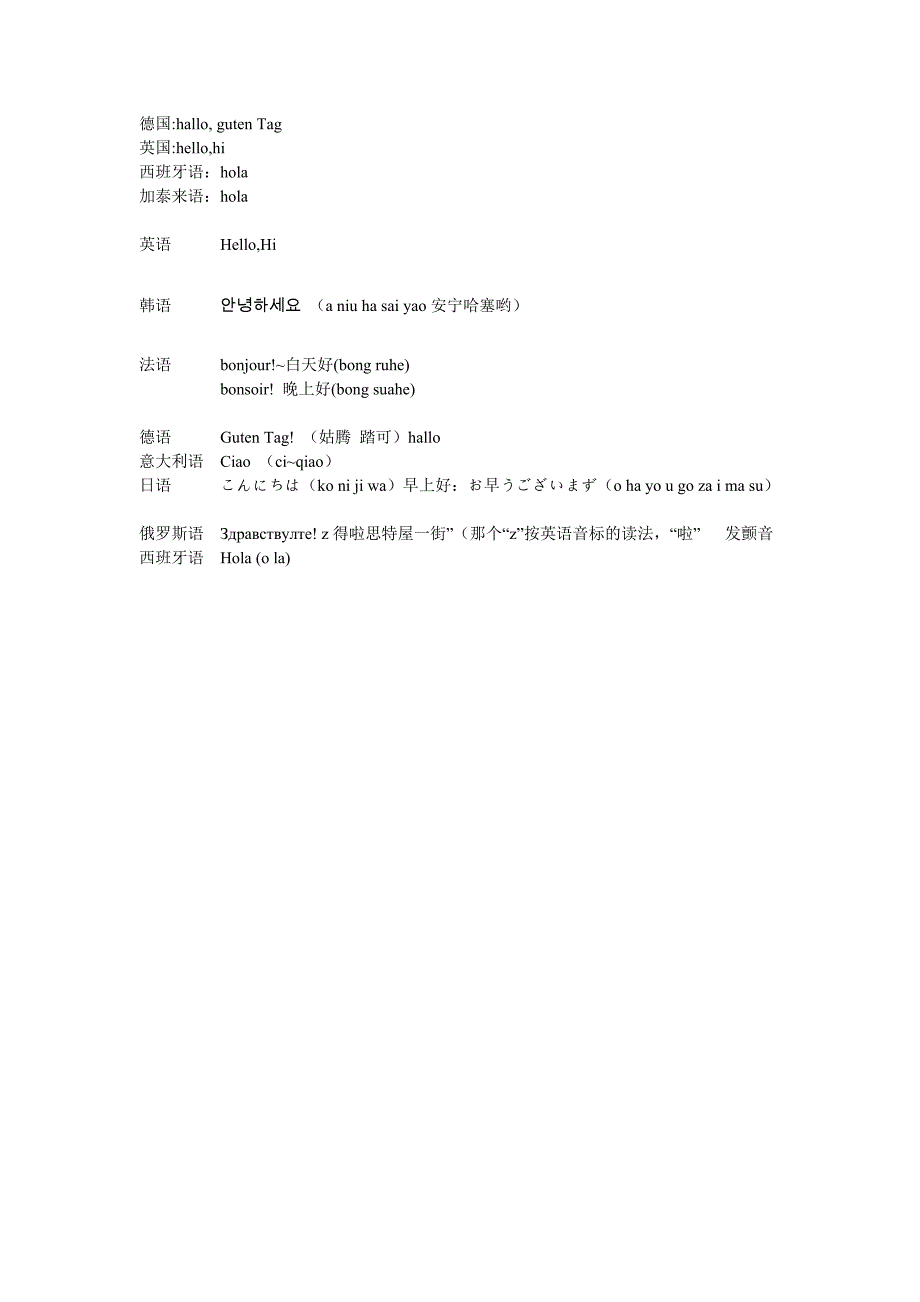 各国语言问好总结_第2页