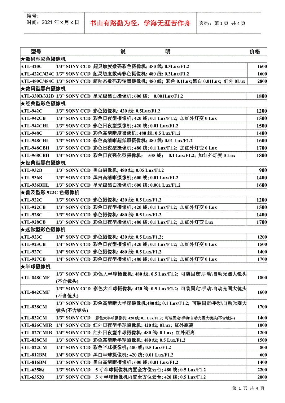 产品报价-南京敬业科技有限公司_第1页