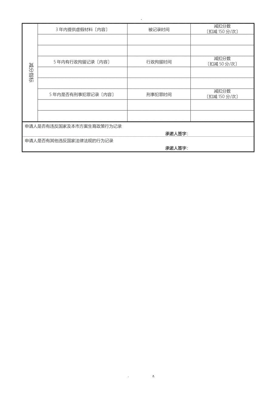 上海市居住证积分申请表可编辑版_第5页