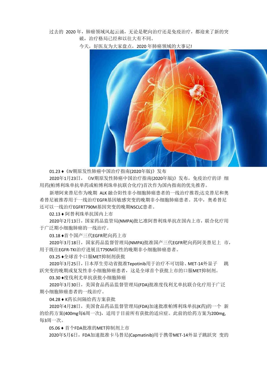 2020年肺癌领域的28件大事肺癌患者必须知道!_第1页