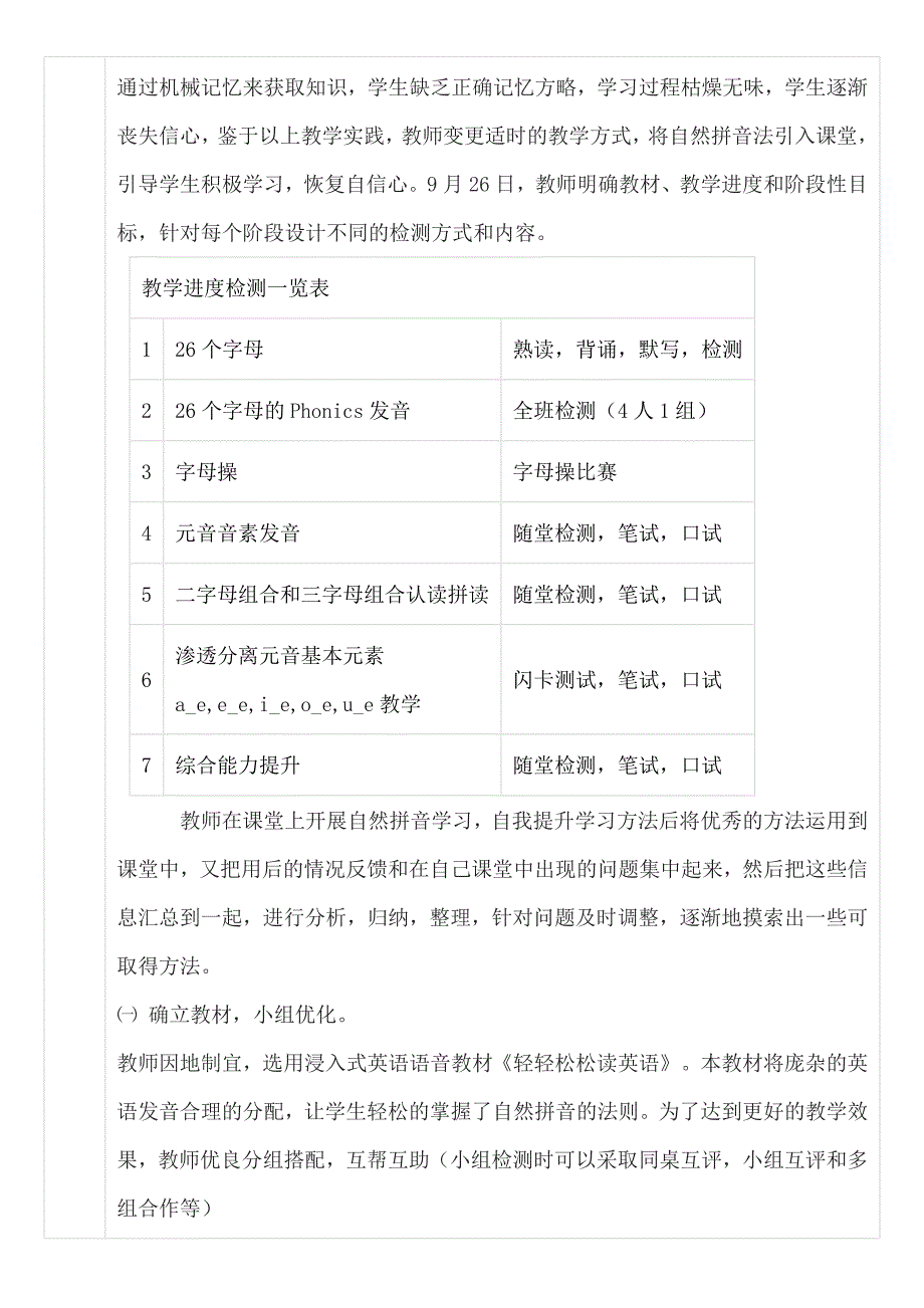 小学音乐学科课题研究材料 小课题研究中期报告《自然拼读法在小学英语词汇教学中的运用研究》_第3页