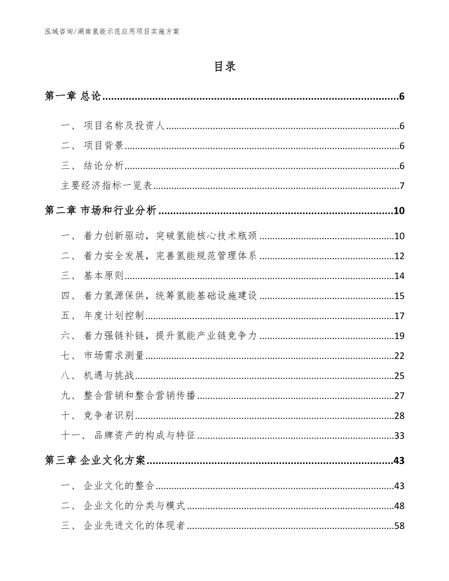 湖南氢能示范应用项目实施方案【范文模板】_第1页