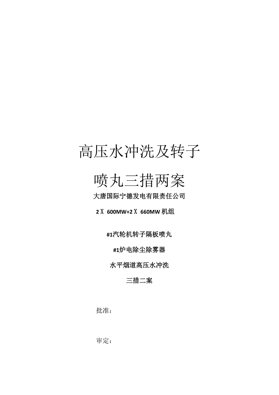 高压水冲洗及转子喷丸三措两案_第1页