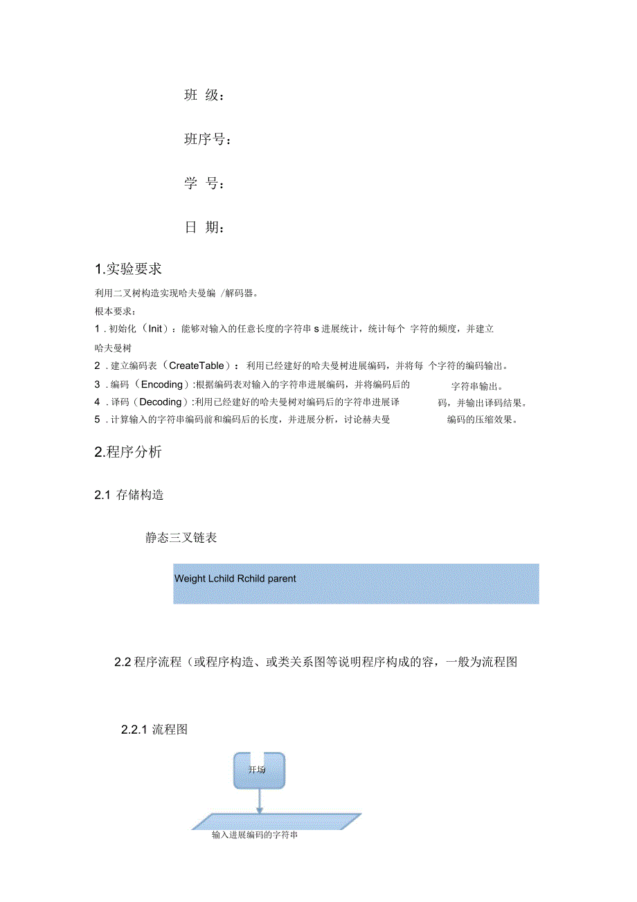 北邮数据结构实验—Huffman编码解码器_第3页