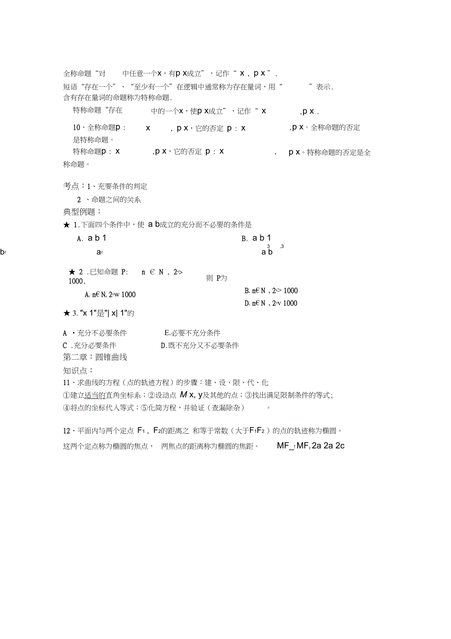 (完整)高中数学理科选修2-1知识点总结,推荐文档_第3页