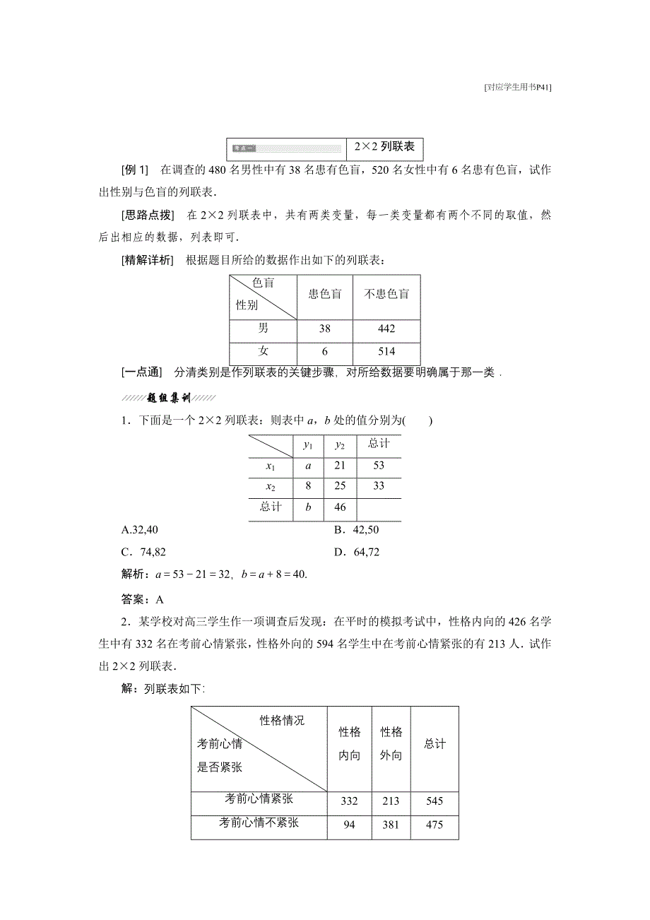 高中数学北师大版选修23教学案：第三章 2 独立性检验 Word版含解析_第2页