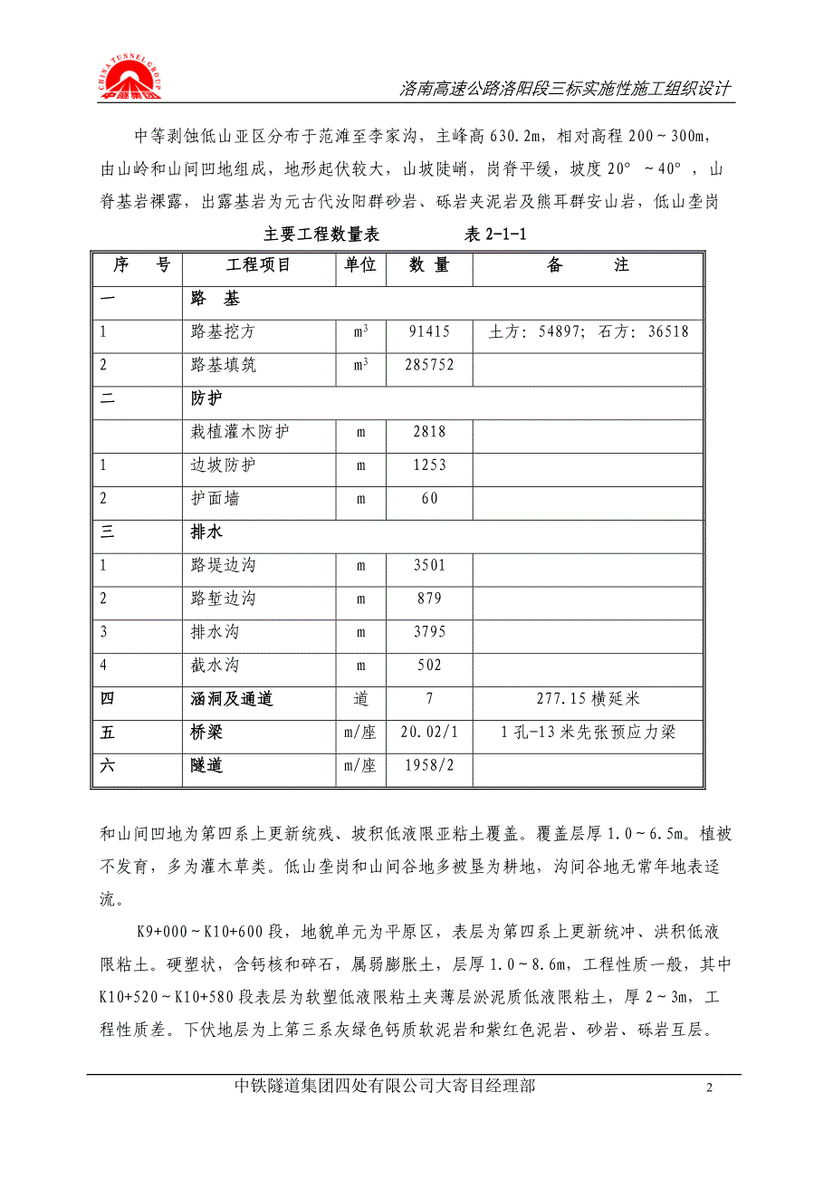 洛南高速洛阳段三标实施性施工组织设计_第2页