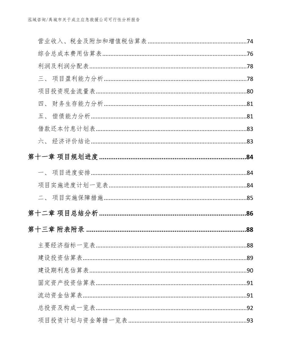 禹城市关于成立应急救援公司可行性分析报告模板_第5页