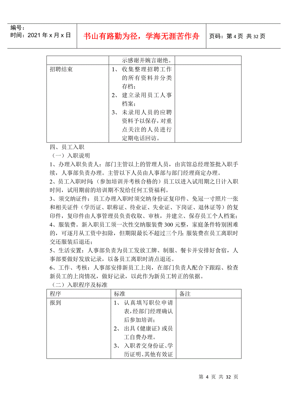 某某宾馆人事管理手册_第4页