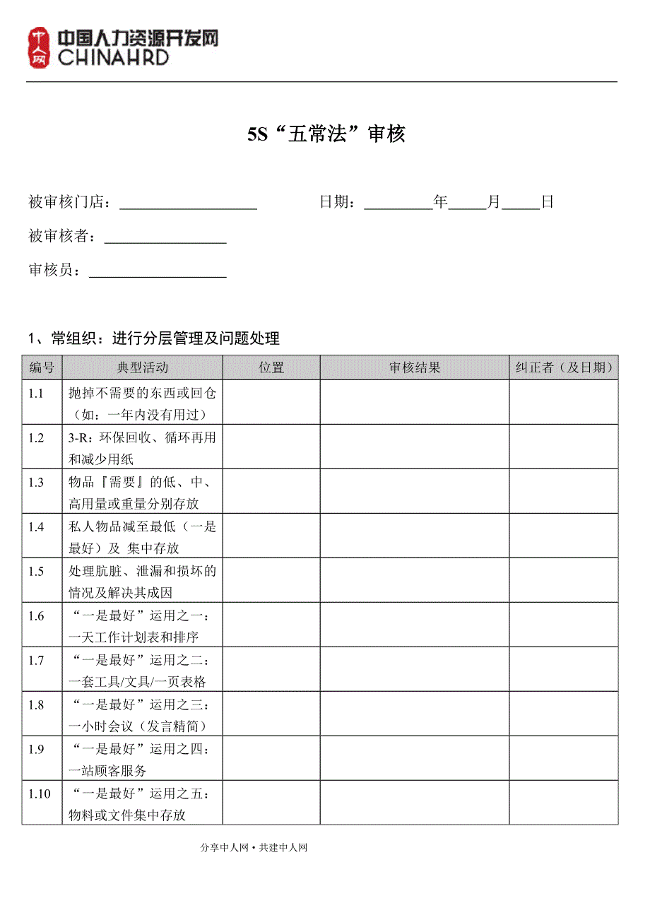 5S管理表格_第1页