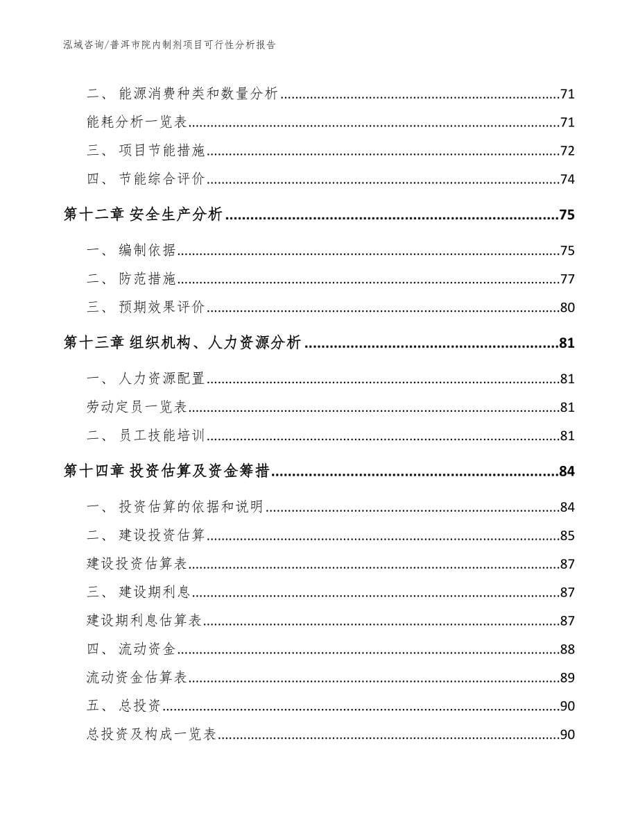 普洱市院内制剂项目可行性分析报告模板范本_第5页