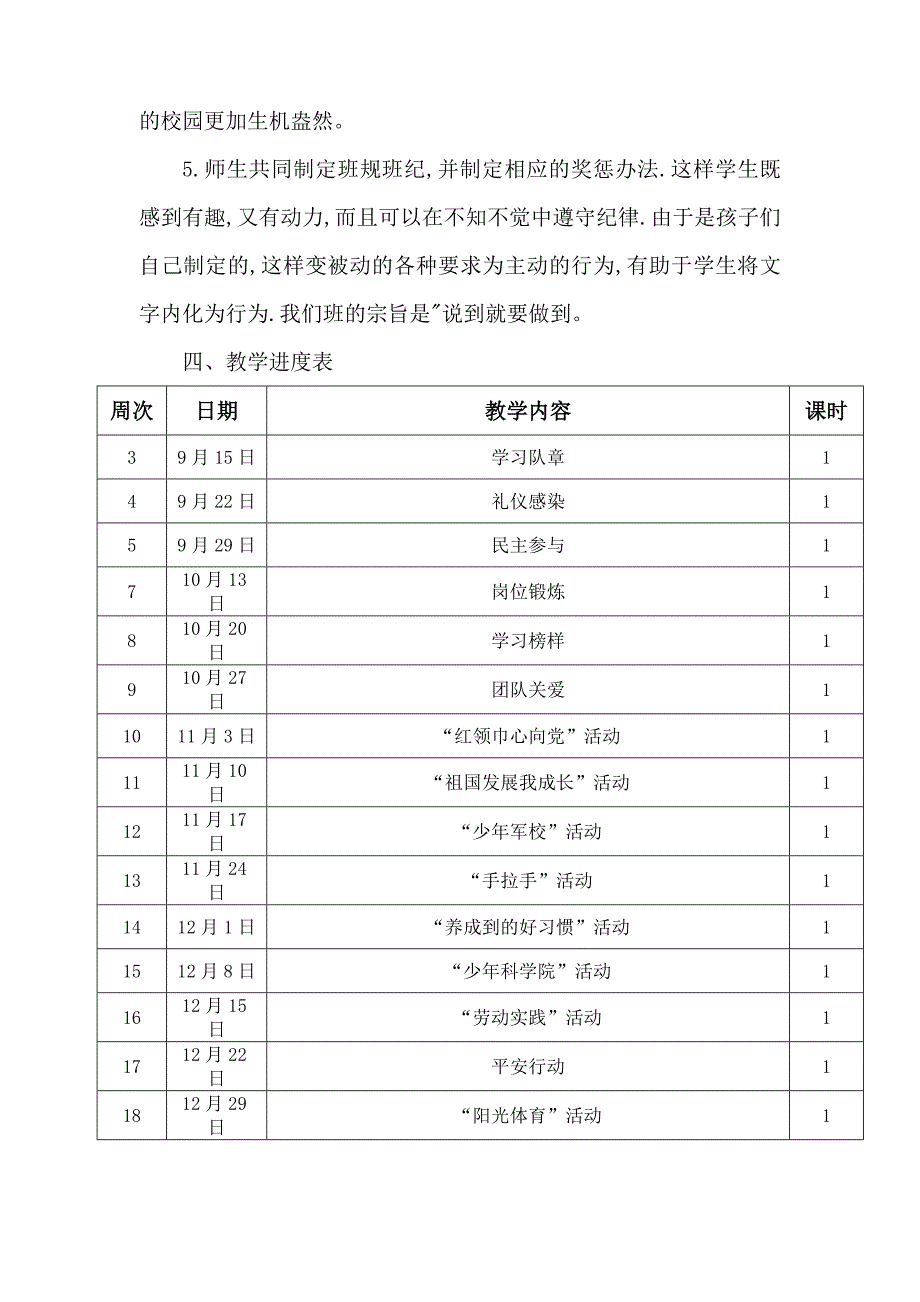 少先队活动教学计划表(三年级)_第2页