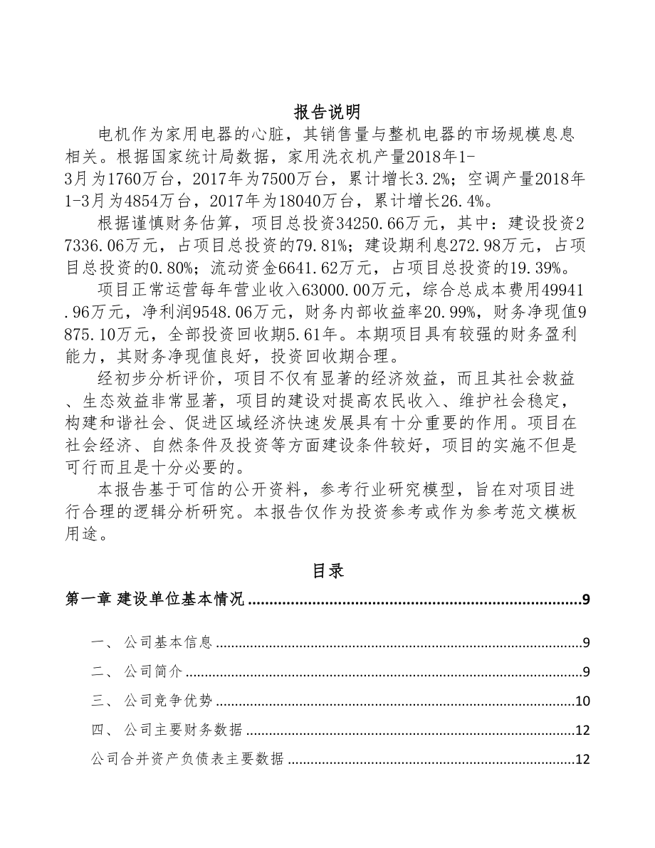 延边电动机项目可行性研究报告(DOC 78页)_第2页