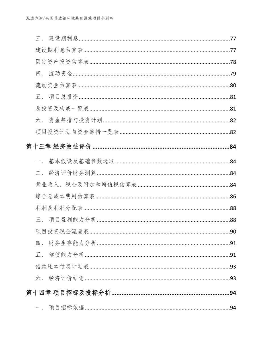 兴国县城镇环境基础设施项目企划书（模板范文）_第5页