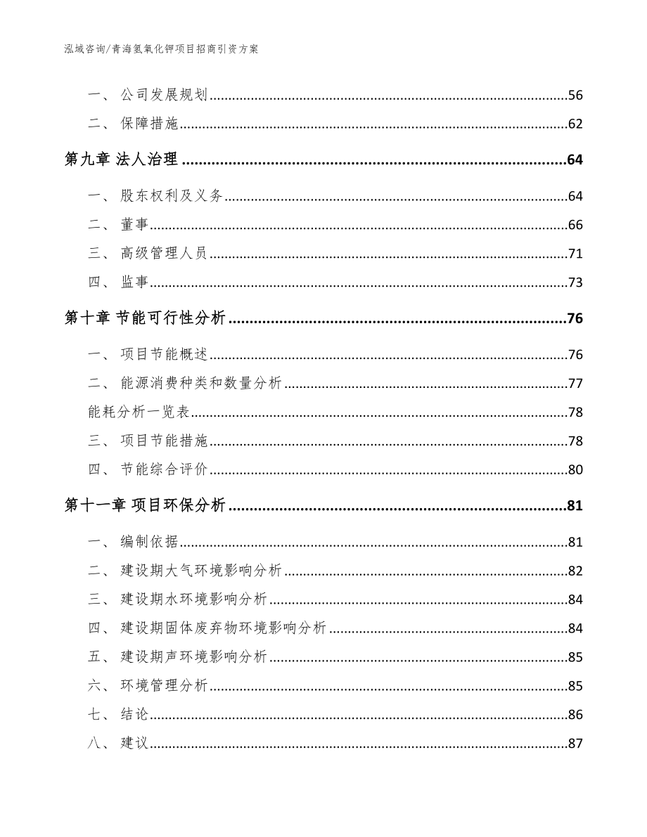 青海氢氧化钾项目招商引资方案（参考模板）_第4页